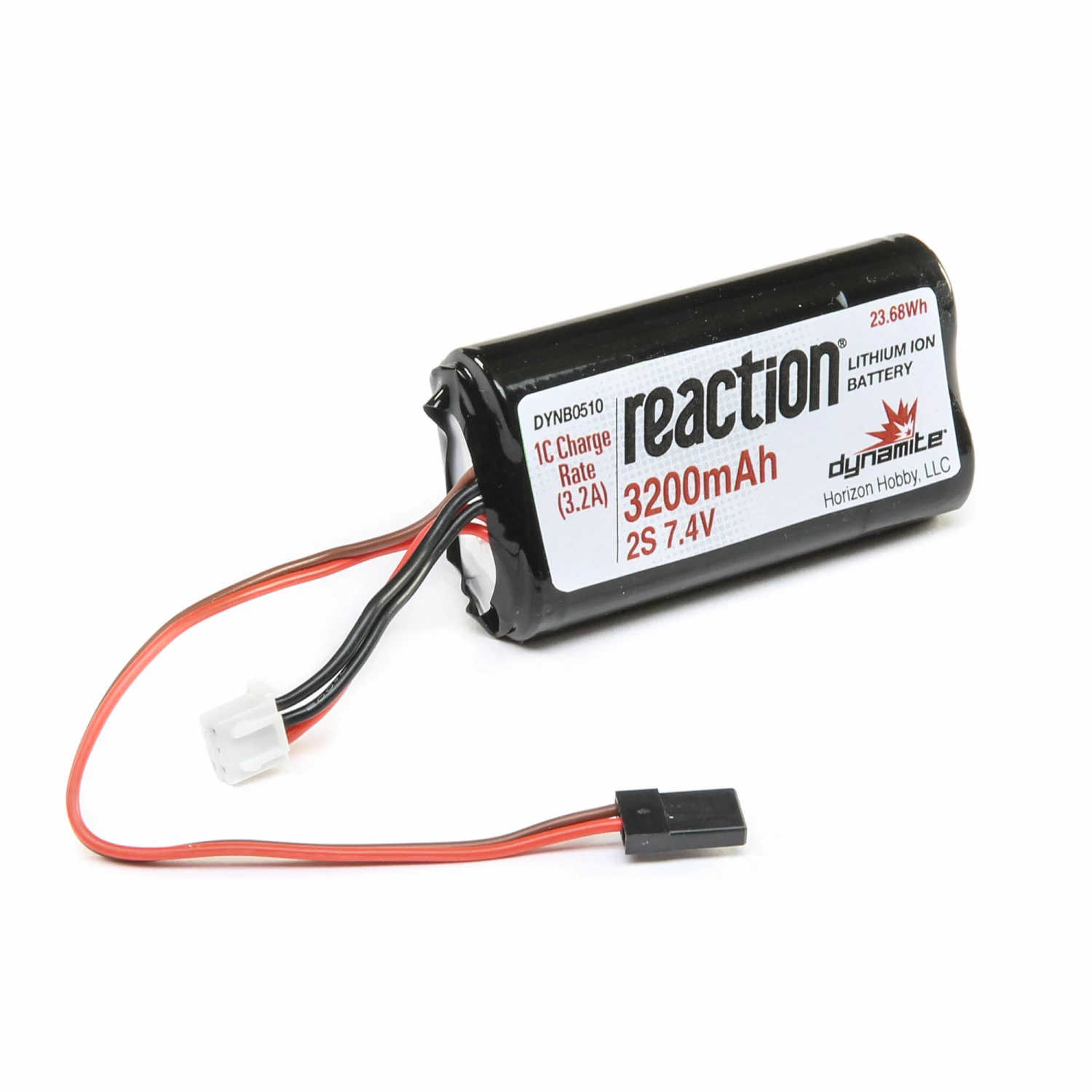 Dynamite 7.4V 3200mAh 2S Reaction Li-Ion Receiver Battery: Universal Receiver 1 Dynamite 7.4V 3200mAh 2S Reaction Li-Ion Receiver Battery: Universal Receiver