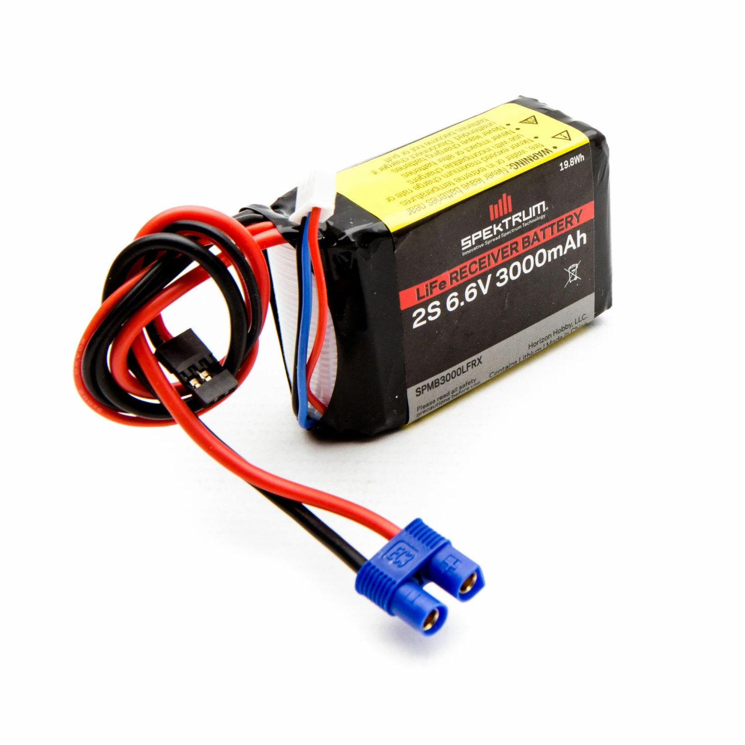 Spektrum 6.6V 3000mAh 2S LiFe Receiver Battery: Universal Receiver, EC3 1 Spektrum 6.6V 3000mAh 2S LiFe Receiver Battery: Universal Receiver, EC3