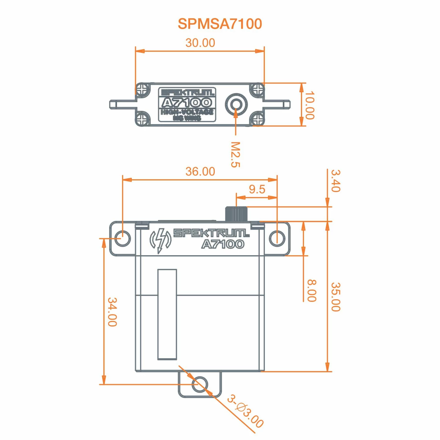 Spektrum A7100 MT/MS Metal Gear HV Wing Servo 4 Spektrum A7100 MT/MS Metal Gear HV Wing Servo - Image 4